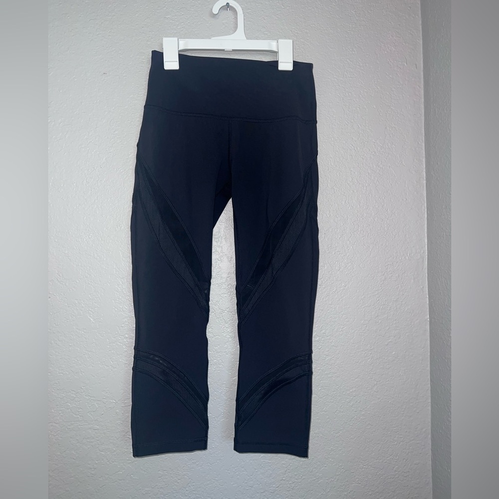 Lululemon Wunder under HR Crop Mesh Leggings
